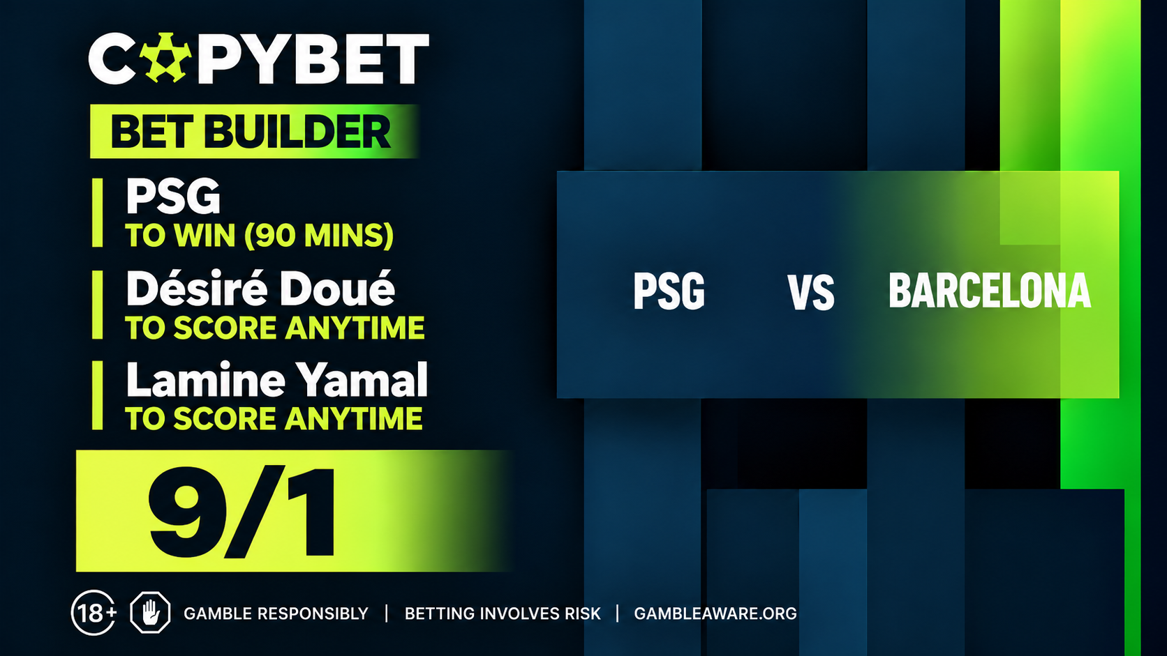 PSG vs Barcelona Bet builder